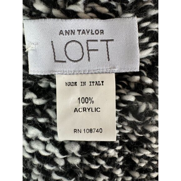 Ann Taylor Loft Acrylic Knit Cowl Neck Poncho With Fringe Made in Italy - Picture 2 of 16